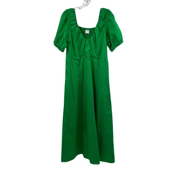 Old Navy Womens Maxi Dress Short Sleeve Green Size Large Pockets - Picture 1 of 9